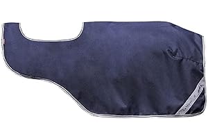 LeMieux Arika Horse Exercise Sheet in Navy - Waterproof Equestrian Rug with Classic Cut, Reflective Panels, Rear Soft Cord and Filet Strap - Large