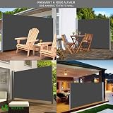 VOUNOT Retractable Side Awning 180x300 cm Dark Grey Privacy Screen view 2
