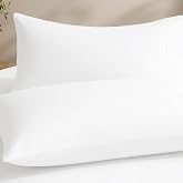 THREAD SPREAD 100% Cotton Pillow Cases Queen Size Set of 2, White | OEKO TEX Certified Cotton Pillowcases, Soft, Cooling Sateen Hotel Quality Pillow Cover for Standard Pillows - Ease Collection