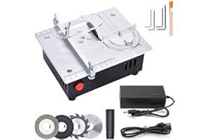 LEZZYRUCK Mini Table Saw, Miniature Precision Electric Curved Table Saw Liftable Saw Blade with Adjustable Cutting Depth 16MM