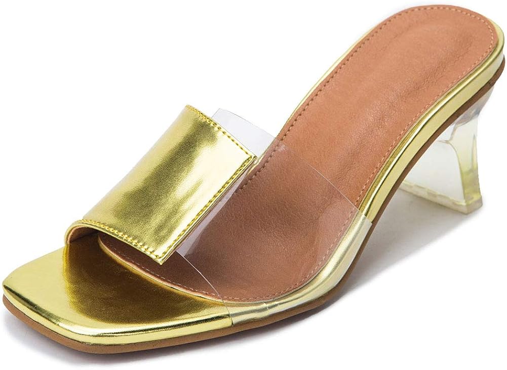 clear plastic mules