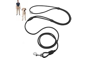 Fida Hands Free Dog Leash for Large Dogs Heavy Duty, Adjustable Crossbody/Waist Leash for Small/Medium/Large Dogs, Waterproof Hands-Free Dog Leashes for Running, Walking & Training(L, Black)