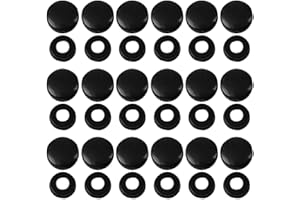 HAPINARY License Plate Screw Caps and Car Screws Set, 20 Pairs Black Anti-Theft Fasteners for Vehicle License Plate Mounting 