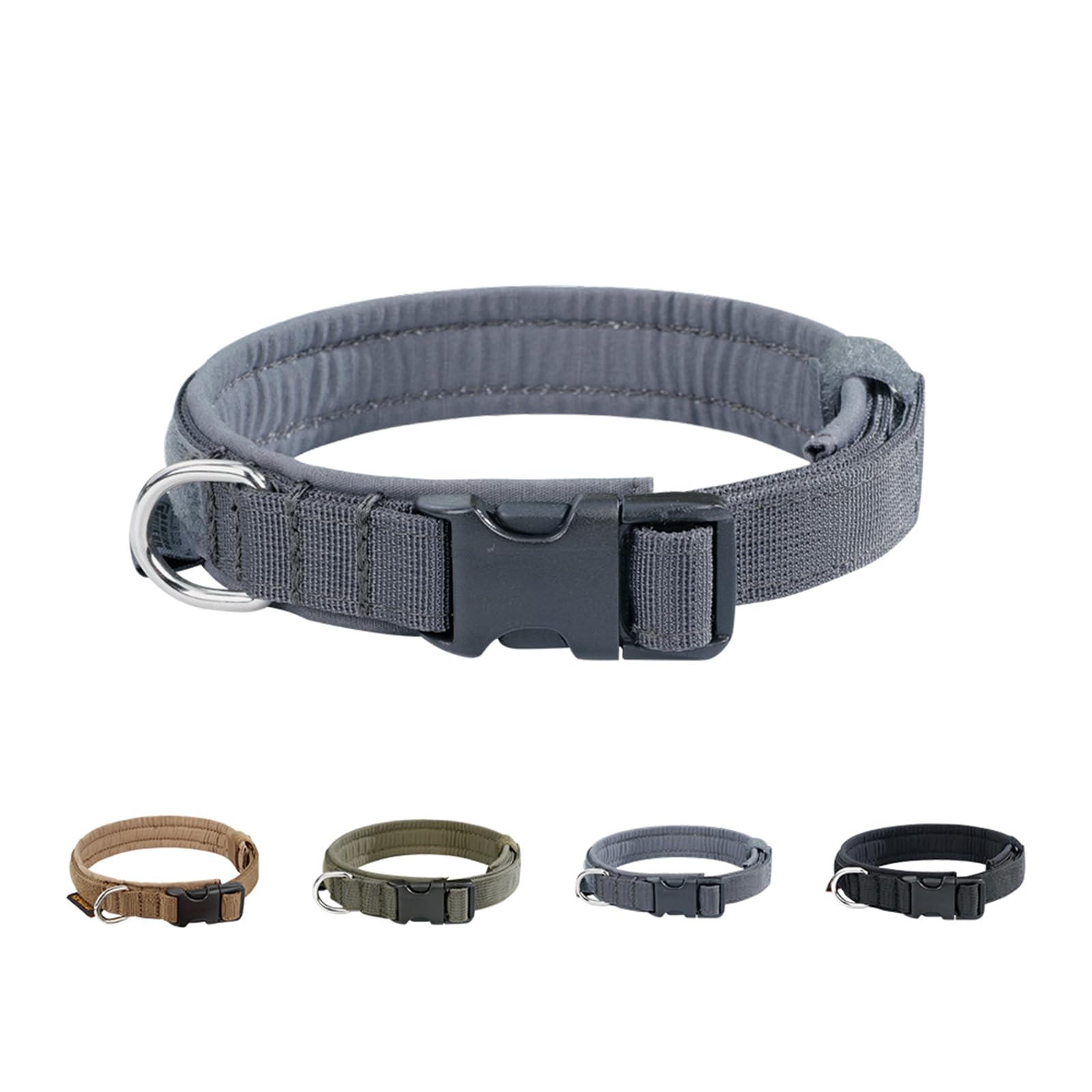 EXCELLENT ELITE SPANKER Nylon Puppy Dog Collar Adjustable Training Collar Quick-Release Buckle Lightweight No-Choke for Small Medium Dogs(GRY-XS) — image 1