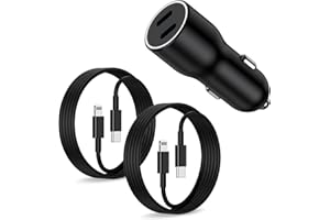 QZVOO iPhone 14 13 Car Charger, [Apple MFi Certified] 45W Dual Port USB C Rapid Apple Car Adapter with 6ft Type C to Lightning Cable Fast Charging for iPhone 14 Pro/14 Pro Max/14 Plus/13/12/11/X/XS/SE,iPad