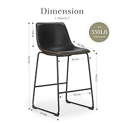 JHK 26 Inch Counter Height Bar Stools Set of