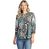 Jess & Jane Burnout Tunic Top - AJ2, Medium, Rosette
