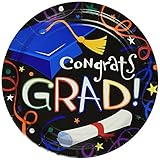 Amscan Super Value Pack Luncheon Plates, 7-Inch, Graduation, 100 Per Package