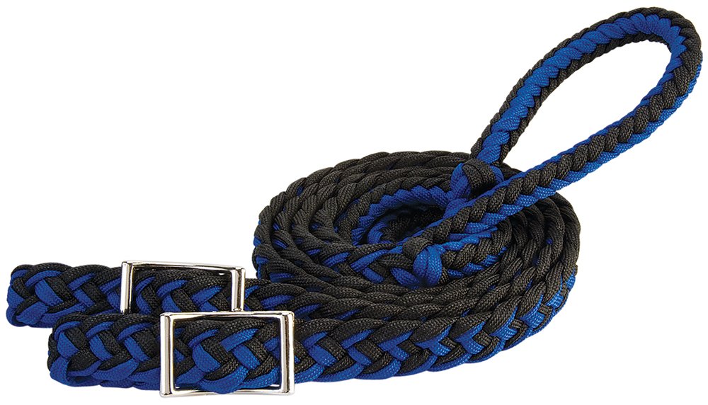 Weaver Leather Braided Nylon Barrel Rein, Blue/Black, 1/2 X 8'