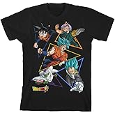 Dragon Ball Z Anime Characters Group Shot Mens Black Graphic Tee Shirt