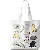 Yomisex Animals-Flowers-Fruits-Bow Valentines Canvas Heart Tote Bag, Coquette Reusable Shopping Grocery Bags