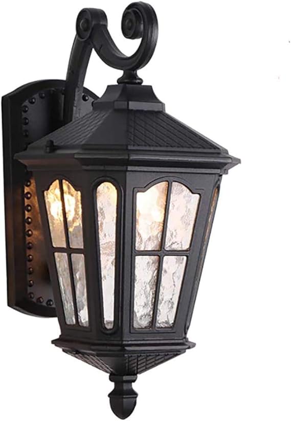 Lámparas de pared para exteriores, negro, romano, exterior