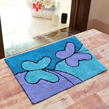 Generic Sahil Home Decor Pure Cotton Anti Skid Water Obsorbing Door Mat - 20 Inch x 30 Inch, Multi Color