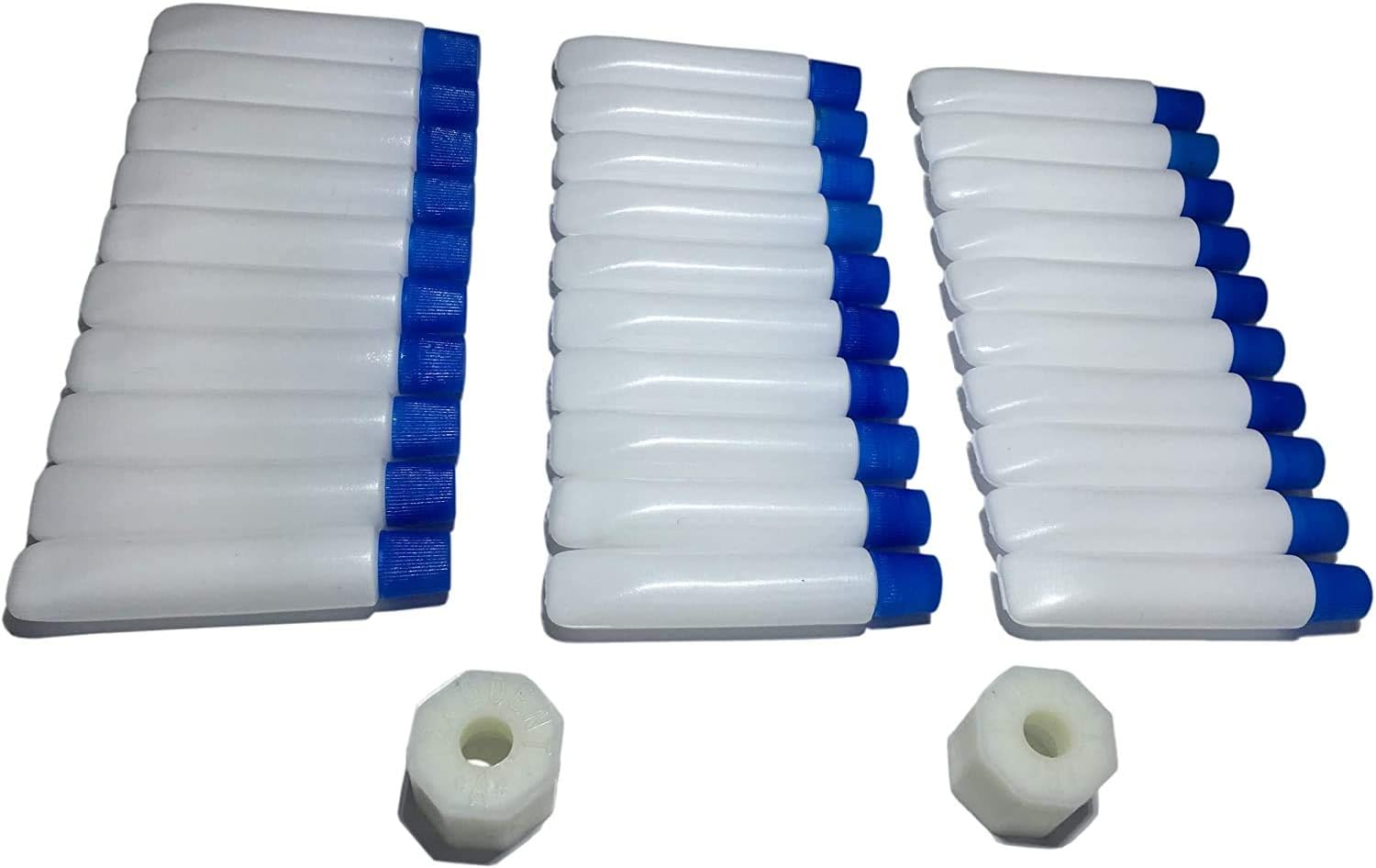 Travel Bottles Set - 30x Empty Mini Tubes 0,12 ounce + 2x Filling Adapters, Make Your Own Travel size Toiletries