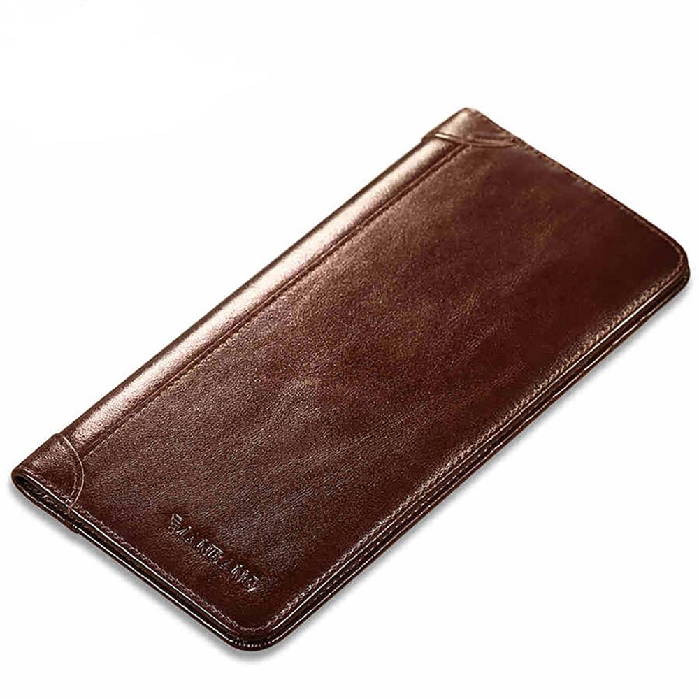 Mens Genuine Leather Clutch Bag Handbag Organizer Checkbook Card Case Wallet