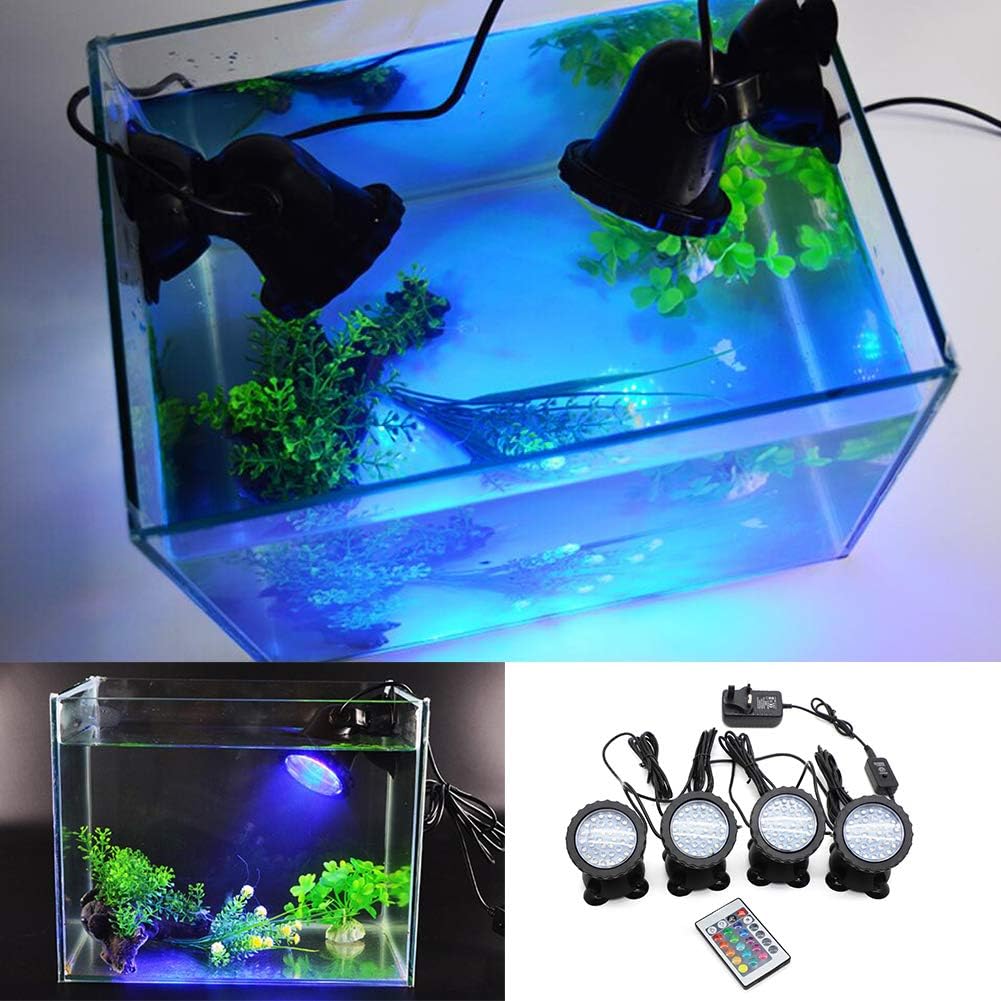 Alpha Rider Set of 4 LED Garden Pond Lights Underwater RGB Spot Lights ...