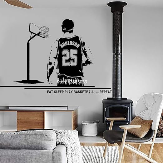 yiyitop Jugador de Baloncesto Hombre Pegatinas de Pared Nombre ...