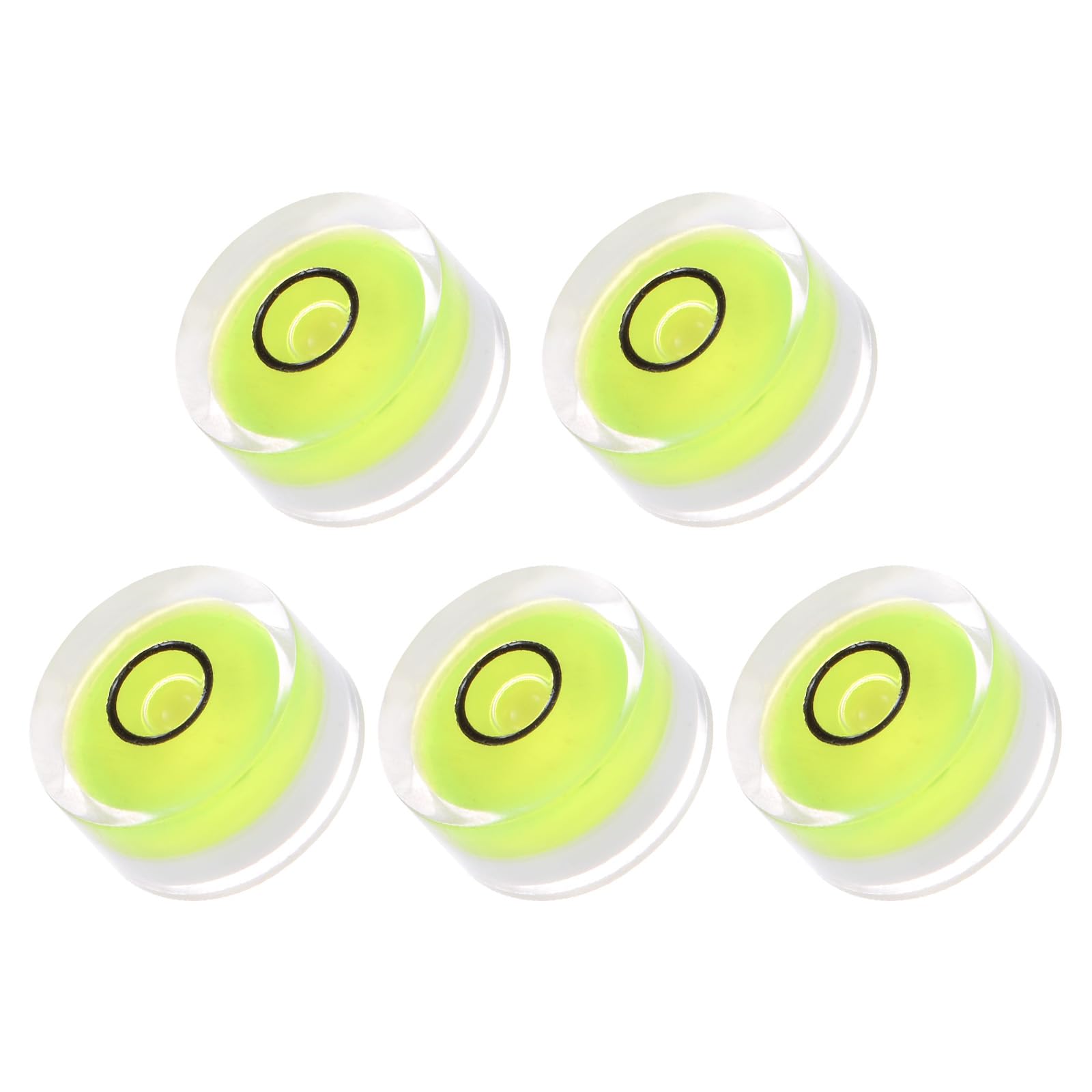 Kozelo 5pcs Small Circular Bubble Spirit Levels - [18mm Diameter 9mm Thickness] Mini Round RV Level Leveling Tools for Travel Trailer Turntable Camera, Lime