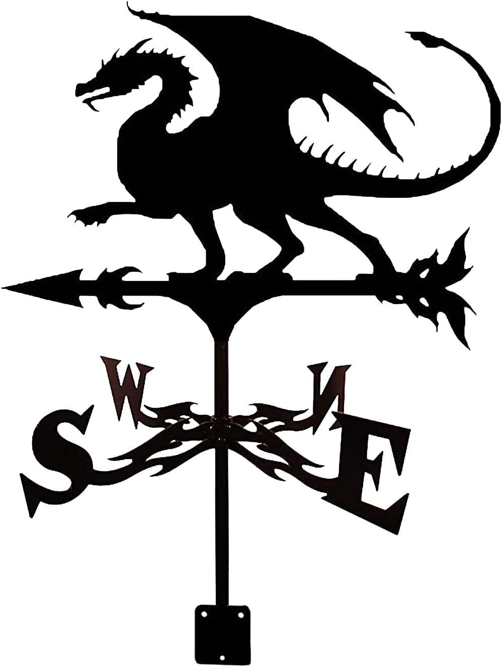 Weathervanes - Weather Vanes Stainless Steel Weathervane Wind Direction Indicator Creative Sculptures Weathercock for Outdoor Animal Bracket Decor Craft