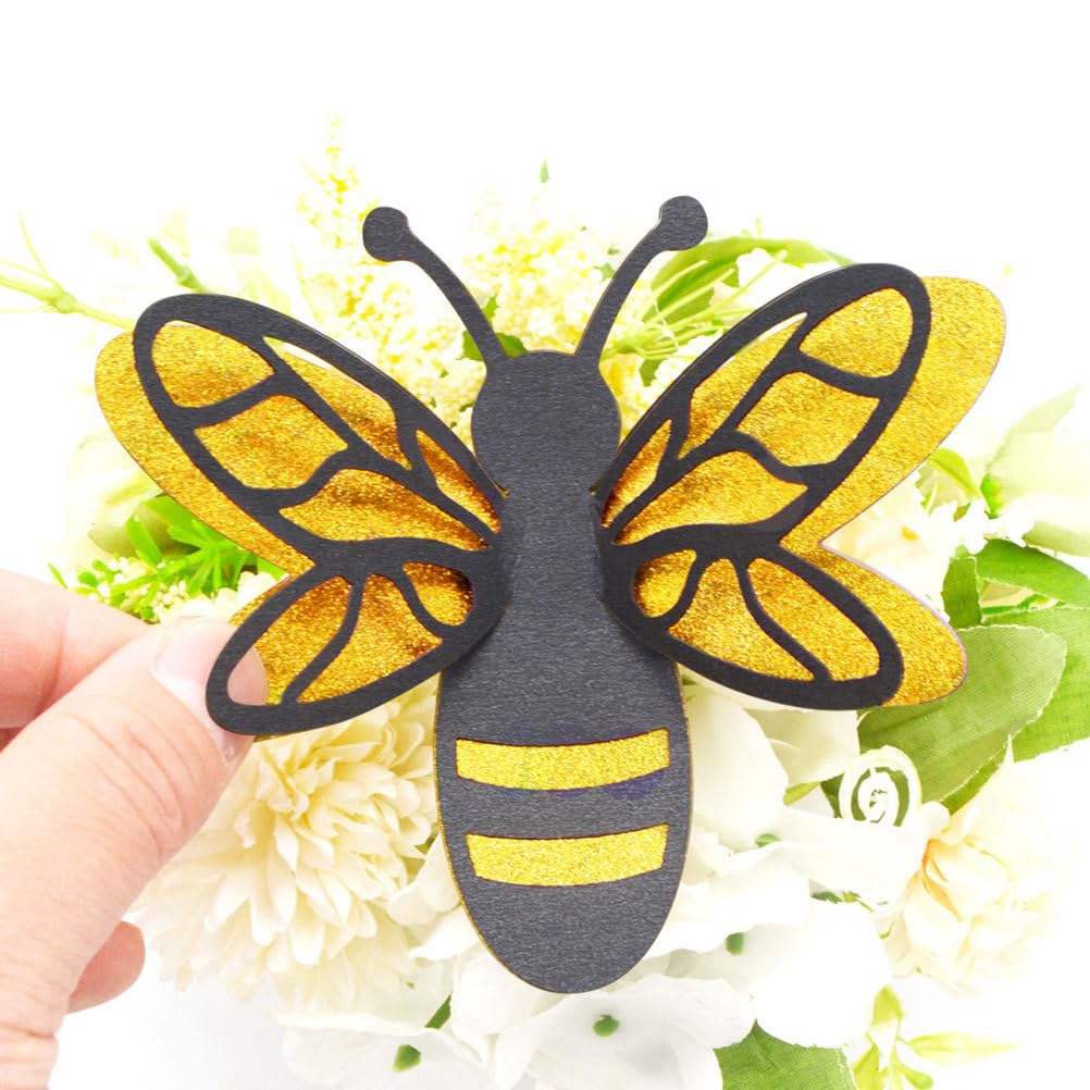 STOBAZA Removable 3D Bee Wall Stickers for Nursery Bedroom Home Decor Double-Layer Bee Cutout Decals for Kids Room Decoration