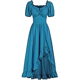GOLDSTITCH Women's Victorian Dress Renaissance Medieval Costume Corset Ruffle Maxi Dress for Women