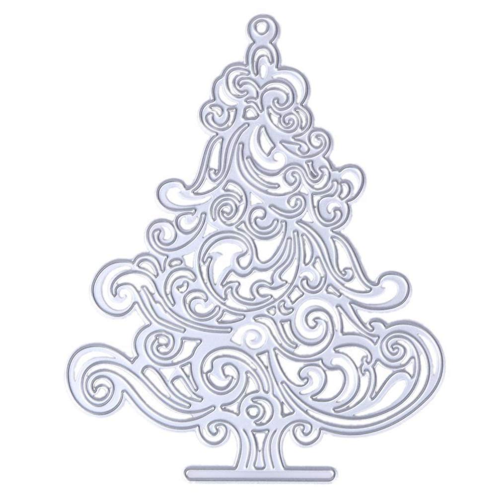 MILISTEN Christmas Cutting Dies Holiday Card Making Metal Stencil Xmas Tree Cutting Stencil Template Molds for DIY Crafts Supplies