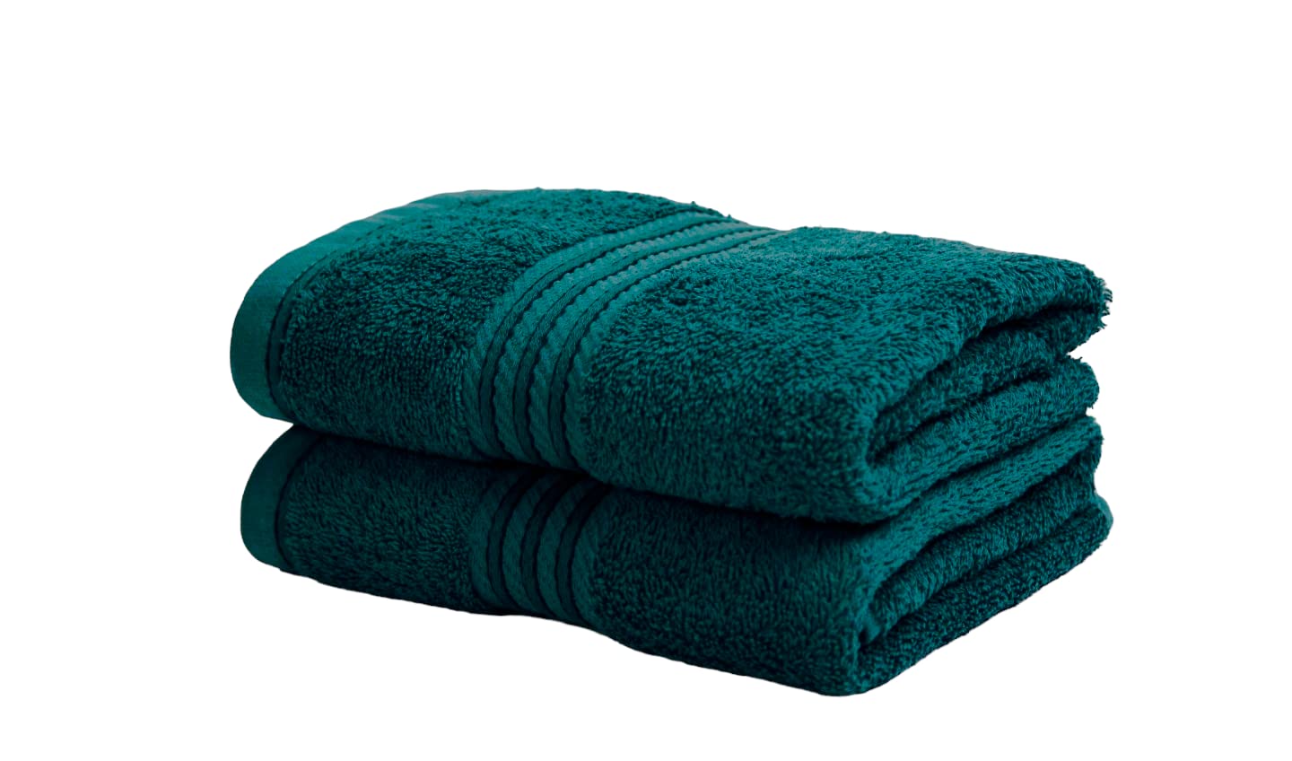 Bentley Priory Linens Hand Towels (2 PACK) for Bathroom Supreme Range 500GSM Super Soft Collection 100% Cotton Pack of 2 Absorbent and Quick Dry Hand Towels Set 50 x 85cm (PEACOCK BLUE)