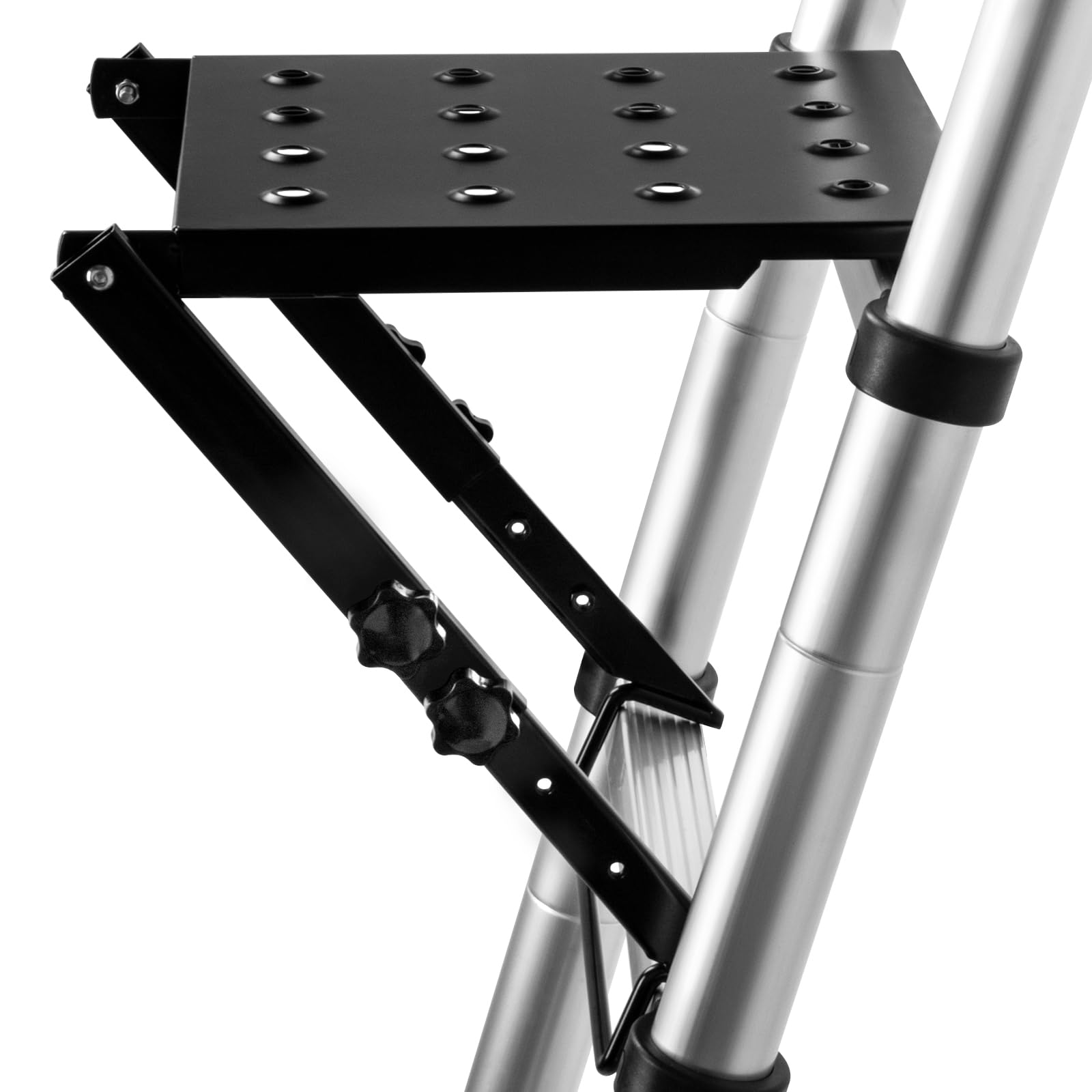 Photo 1 of TooCust Adjustable Ladder Platform for Painters, Extension Ladder Work Platform System, Anti-Slip Ladder Work Tray for Tools, Heavy Duty Ladder Accessory for Most Ladders, 400 lbs Capacity