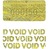Tamper Proof Stickers Hologram Labels/Sticker High Security Tamper Evident Seal Warranty Void w/Unique Sequential Serial Numbering Original Genuine Authentic Rectangle (0.8x0.4 inch Gold 180pcs)