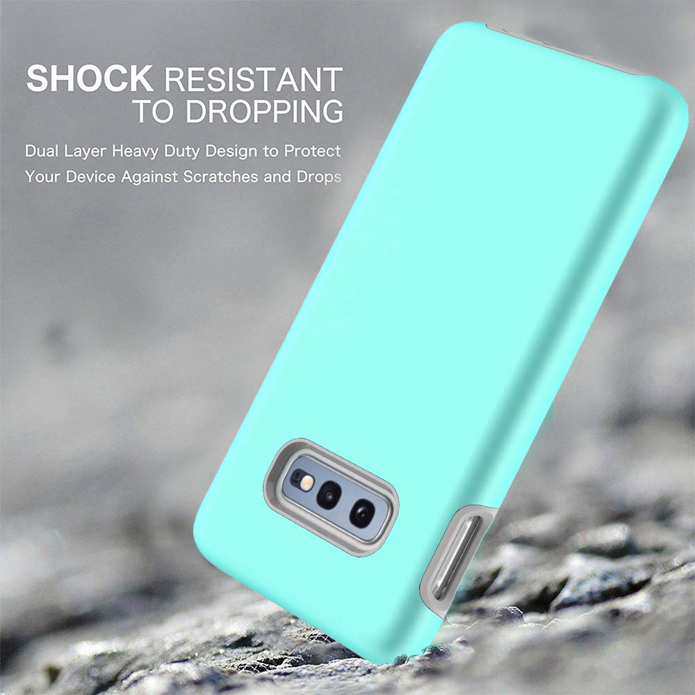 Samsung Galaxy S10e Case, Androgate [Pearl Series] Hybrid Matte Protective Back Cover Bumper Case, Mint Green