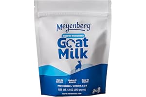 Meyenberg Nonfat Powdered Goat Milk, 12 Ounce, Resealable Pouch, Vitamins A & D, Gluten Free, Soy Free, 12 OZ