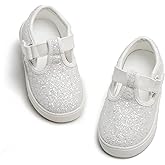 GINFIVE Toddler Girls Sneakers Little Girls Slip On Shoes Glitter Sneakers Toddler
