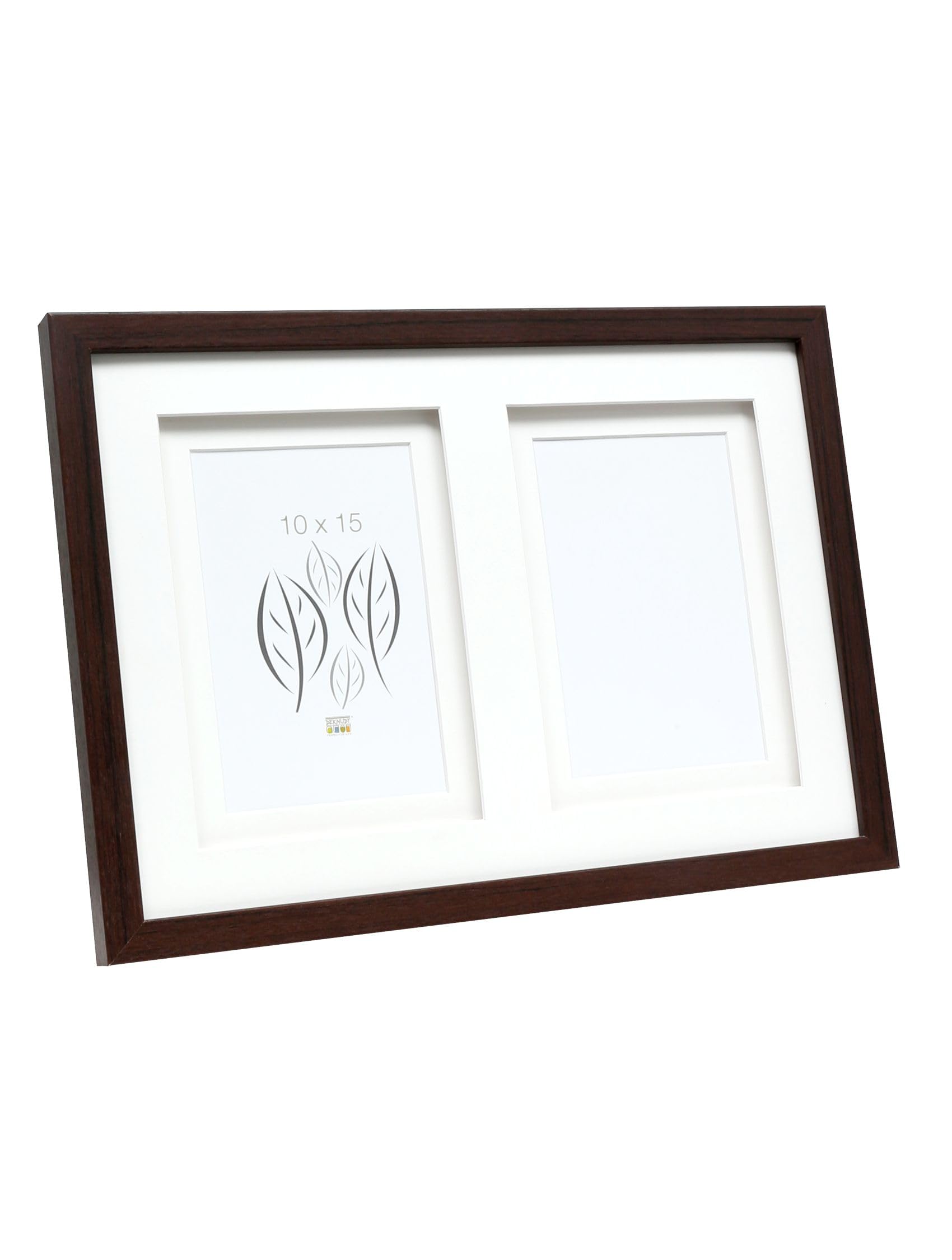 Deknudt Frames S65KQ2-10.0X15.0 Brown Wooden Photo Frame with Double Passe-Partout for 2 Photos 34 x 24,5 x 2,3 cm