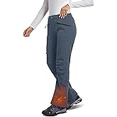 Women's Snow Ski Pants Waterproof Windproof Fleece Lined Softshell Insulated Winter Snowboarding Hiking Outdoor Flare Pants