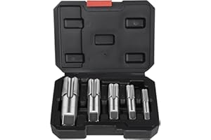 Lytool NPT Pipe Tap Set,5-Piece 1/8",1/4",3/8",1/2", 3/4" Carbon Steel NPT Plumbing Tap with Case, Hand Thread Cutting Tools for Accurate Threads, Clean and Re-Thread Damaged or Jam Pipe Threads