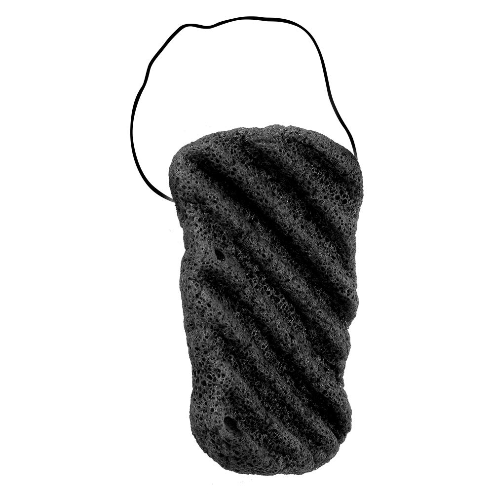 Konjac Sponge Set, Natural Long Wave Body Sponge for Deep Cleansing Skin Care, Big Size Facial & Body Wash Sponge (Black, 7 Colors), 100% Konjac Root Extract Natural Dry Form