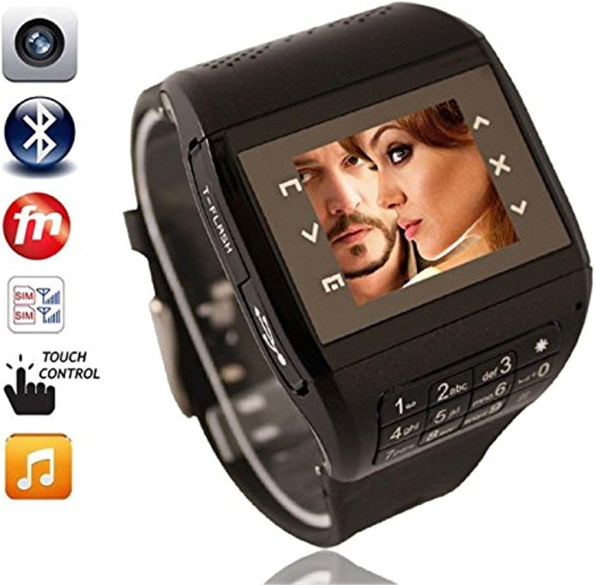 Q8 Watch Phone dual sim dual standby quadband button keypad wrist phone