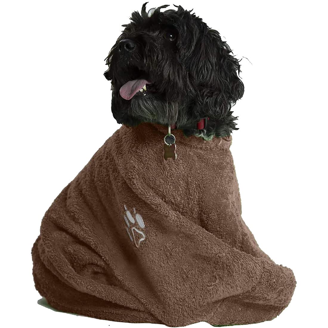 aztex Towelling Dog Bag, Dog Jacket, Protection from water, mud and dirt, Anti pull Mayer fabric, Size 3 - Chocolate