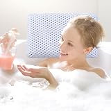 Mtbricey Bath Pillow White 29cm Waterproof Head Neck Support Cushion 8 Suction view 5