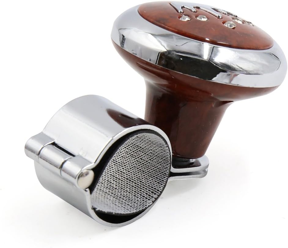 uxcell Brown Crown Pattern Design Steering Wheel Spinner Knob Power Handle for Auto Car: Automotive