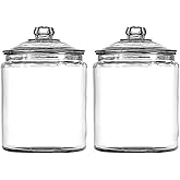 Anchor Hocking Heritage Hill 1 Gallon Glass Jar with Lid, Set of 2