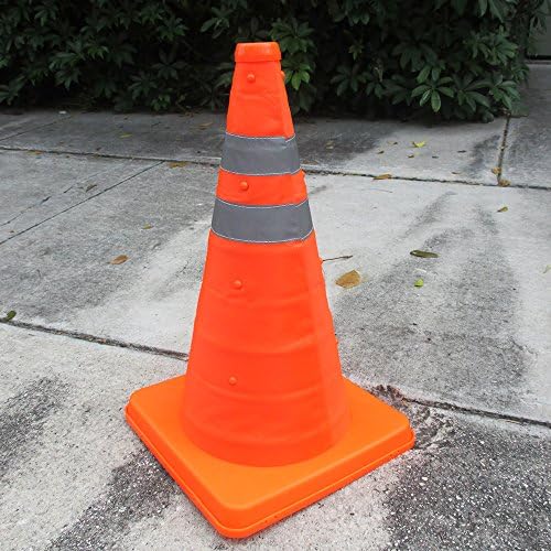 Safety Cone Collapsible Reflective 16" Orange Automotive Roadside Traffic Sports