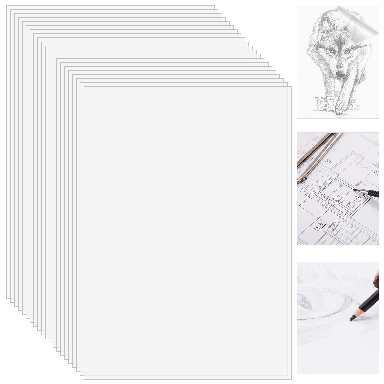 285Sheet Tracing Paper Set A4 Translucent Tracing Paper Clear Paper for Drawing Clear Tracing Paper for Tracing Design Drawing Graphic Scrapbooking