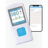 EKG Monitor Device, Personal Heart Rate Monitor with LCD Screen and Storage, Portable ECG Monitor Compatible with PC and Smartphone, Instant Results in 30 Seconds