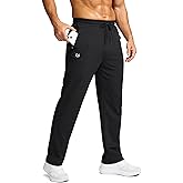 G Gradual Men's Fleece Lined Pants with 3 Zipper Pockets Water Resistant Winter Warm Hiking Pants Athletic Sweatpants for Men
