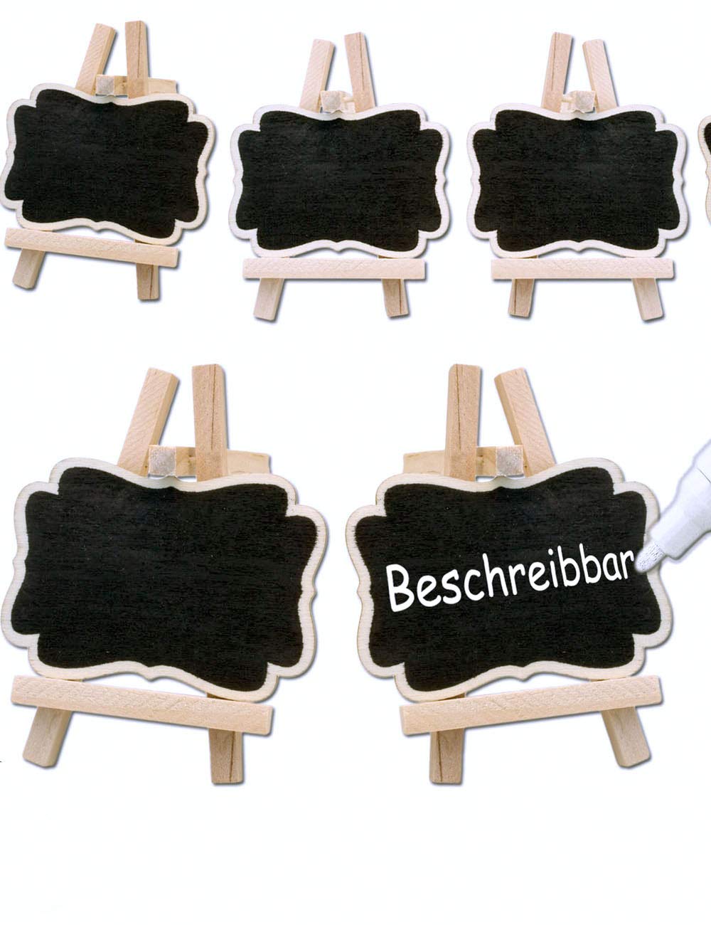 Hometoools.eu 6 x Classic Wooden Mini Table Chalkboard Buffet, Party, Celebration, Wedding, Decoration, Vintage Country Cottage, Set of 6