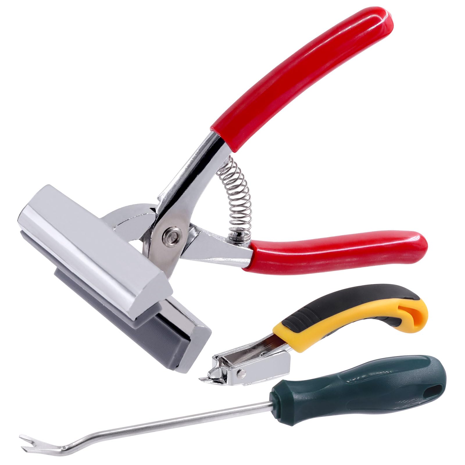 Tanstic 3Pcs Heavy Duty Canvas Stretcher Pliers Set, Staple Remover and Tack Puller Tool, Professional Stretcher Pliers Tool with Spring Return Handle for Stretching Canvas Clamp Art Oil Painting