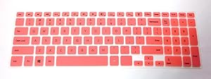 BingoBuy Semi-Pink Backlit Ultra thin Silicone Keyboard Protector Skin Cover for 15.6'' Dell Inspiron 15-7537, i7537T, i7537T-3342sLV, i7537T-1121sLV, i7537T-4340sLV (if your "enter" key looks like "7", our skin can't fit) with BingoBuy Card Case for Credit, Bank, ID Card