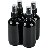 NOOEEISS 4 PCS, 4 oz Black Glass Mini Spray Bottles, Fine Mist, Refillable Containers for Cleaning Solutions and Skin Care