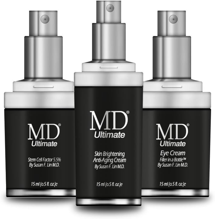 Skin Care Kit- Ultimate Eye Cream, Ultimate Stem Cell Factor 55, and Ultimate Anti-aging Skin Brightening Cream